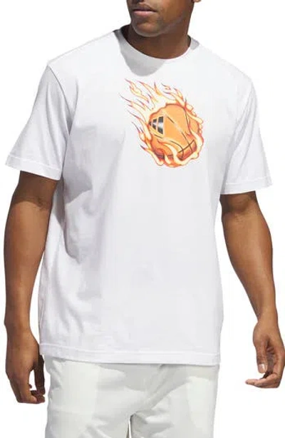 Adidas Originals Mens Adidas On Fire Short Sleeve T-shirt In White