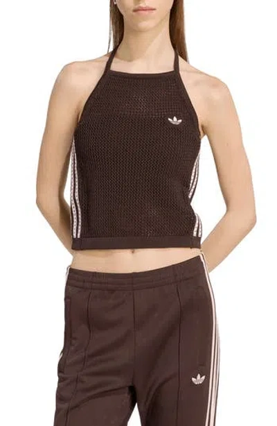 Adidas Originals Adidas Open Stitch Halter Top In Brown