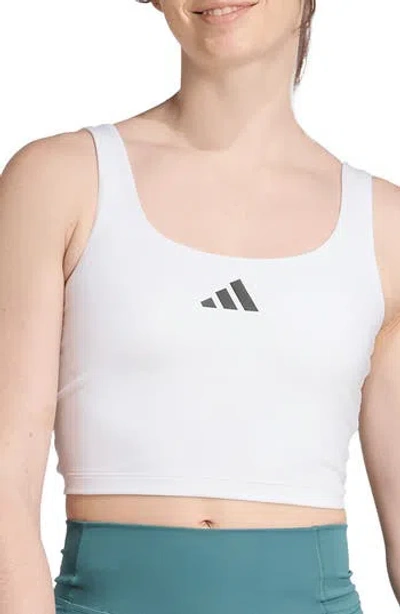 Adidas Originals Adidas Optime Climacool Longline Sports Bra In White