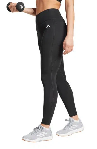 Adidas Originals Adidas Optimé Essentials Stash Pocket Leggings In Black