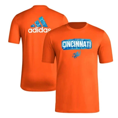 Adidas Originals Adidas Orange Fc Cincinnati Local Pop Aeroready T-shirt