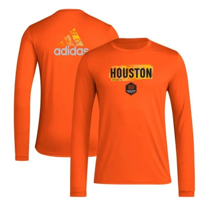 Adidas Originals Adidas Orange Houston Dynamo Fc Local Pop Aeroready Long Sleeve T-shirt