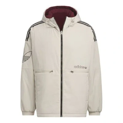Adidas Originals Adidas Origianls Reversible Warm Cotton Jacket 'white Burgundy'
