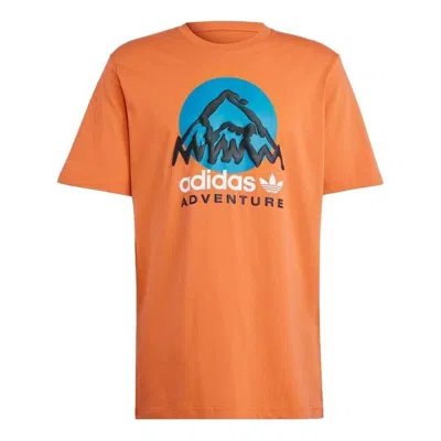 Adidas Originals Adidas Original Adventure Mountain Front T-shirt 'orange'