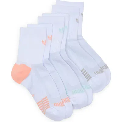 Adidas Originals Adidas Original Tech 3-pack Quarter Socks In White/glow Pink/aqua