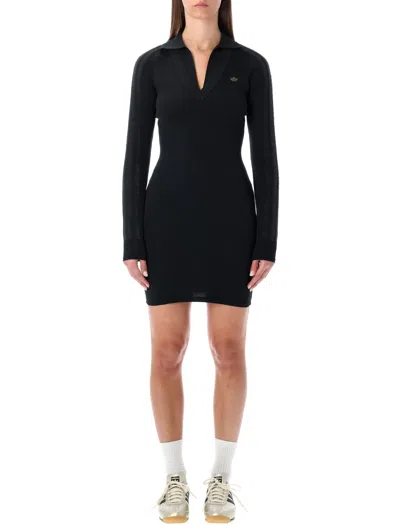 Adidas Originals Black Ribbed Mini Dress