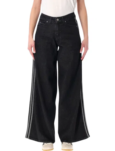Adidas Originals Firebird Adilenium Denim Track Pants In Black