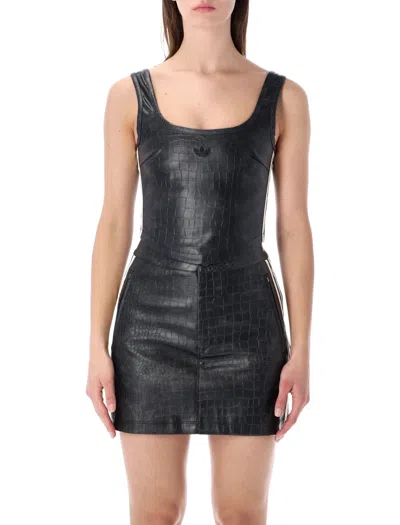 Adidas Originals Fitted Black Faux Leather Corset