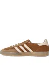 Adidas Originals Gazelle Indoor Leather And Nubuck-trimmed Basketweave Cotton Sneakers In Brown