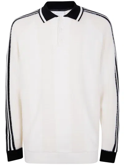 Adidas Originals Premium Knitted Quarter-button Jersey In White