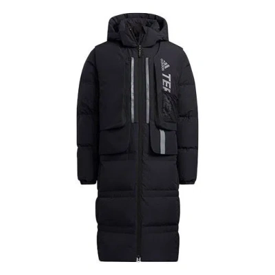 Adidas Originals Adidas Outdoor Sports Detachable Vest Long Hooded With Down Feather Jacket Black