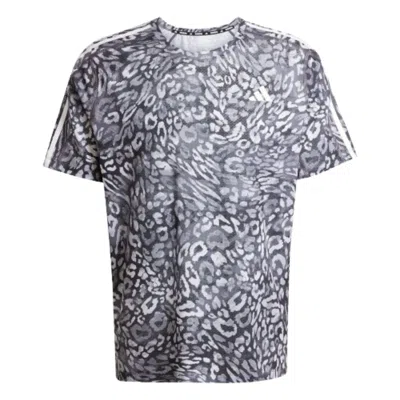 Adidas Originals Adidas Own The Run Climacool 3-stripes T-shirt 'grey White' In Multi