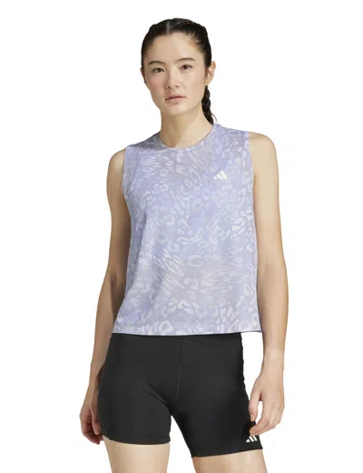 Adidas Originals Adidas Own The Run Climacool 3-stripes Tank Top In Grey