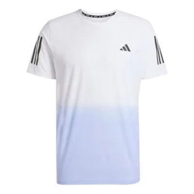 Adidas Originals Adidas Own The Run Climacool Colorblock T-shirt 'white' In Blue