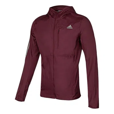 Adidas Originals Adidas Own The Run Jkt Sports Woven Hooded Jacket Red