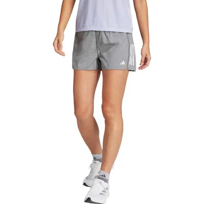 Adidas Originals Adidas Own The Run Recycled Polyester Shorts In Grey Six/white Melange