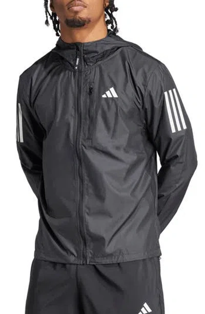 Adidas Originals Adidas Own The Run Wind.rdy Jacket In Black