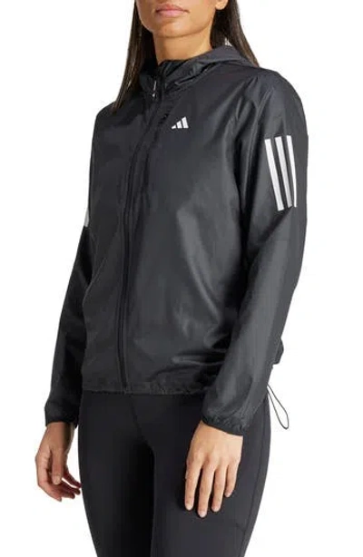 Adidas Originals Adidas Own The Run Wind.rdy Ripstop Jacket In Black