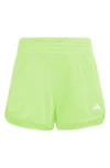 Adidas Originals Adidas Pacer High Waist Knit Shorts In Lucid Lemon/white