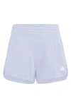 Adidas Originals Adidas Pacer High Waist Knit Shorts In Violet Tone/white