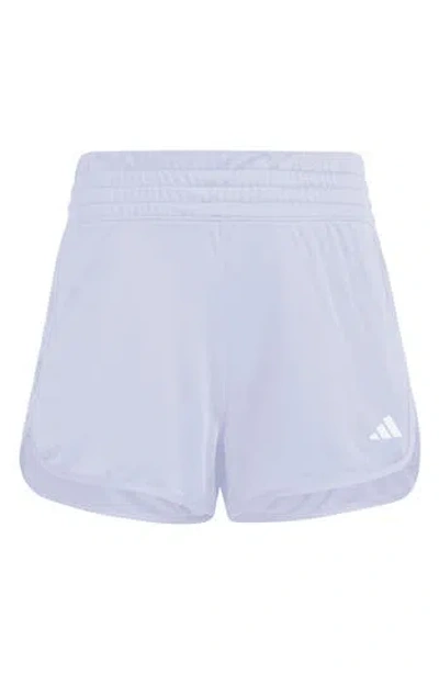 Adidas Originals Adidas Pacer High Waist Knit Shorts In Violet Tone/white