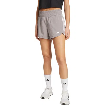 Adidas Originals Adidas Pacer High Waist Recycled Polyester Shorts In Tauoxi/white