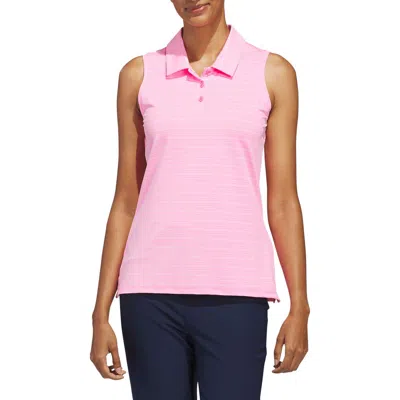Adidas Originals Adidas Performance Sleeveless Jacquard Polo In Pink