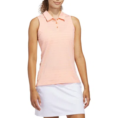Adidas Originals Adidas Performance Sleeveless Jacquard Polo In Pink