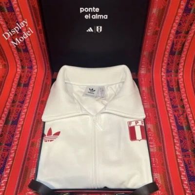 Pre-owned Adidas Originals Adidas Peru Jacket Fpf Limited Edition Suede Shield Brand Size Xl In White