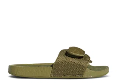 Adidas Originals Adidas Pharrell X Adidas Boost Slides 'olive Cargo' In Green