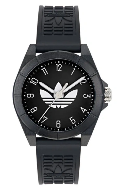 Adidas Originals Adidas Poject Four Resin Strap Watch, 41mm In Black
