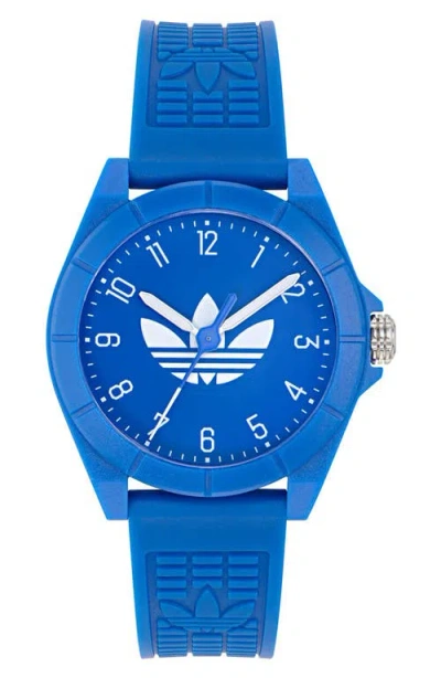 Adidas Originals Adidas Poject Four Resin Strap Watch, 41mm In Blue