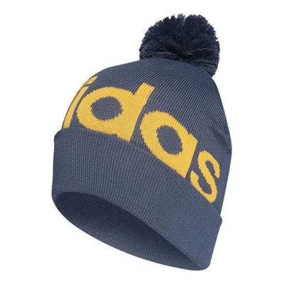 Adidas Originals Adidas Pompom Beanie 'teal Yellow' In Blue
