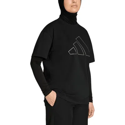 Adidas Originals Adidas Power Essentials Workout Oversize Logo T-shirt In Black