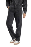 Adidas Originals Adidas Premium Essentials Front Seam Straight Leg Jeans In Medium Black Denim