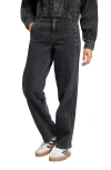 Adidas Originals Adidas Premium Essentials Front Seam Straight Leg Jeans In Medium Black Denim