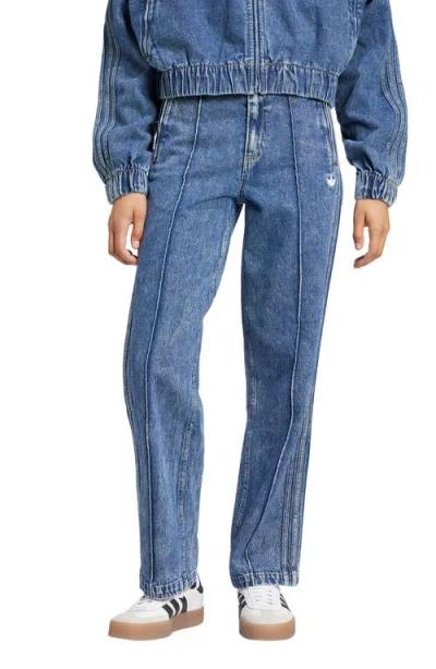 Adidas Originals Adidas Premium Essentials Straight Leg Jeans In Light Denim