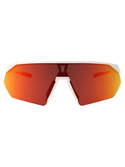 Adidas Originals Prfm Shield Sunglasses In 21l Bianco/roviex Specchiato