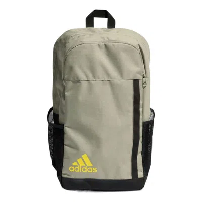 Adidas Originals Adidas Printing Small Logo Sports Large Capacity Backpack Schoolbag Dark Olive In Gray