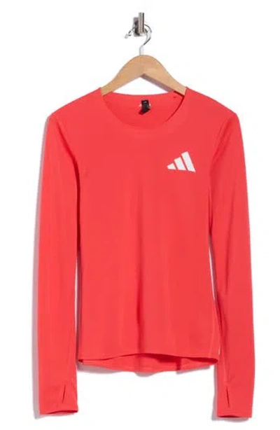 Adidas Originals Adidas Promo Long Sleeve Active T-shirt In Red