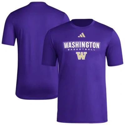 Adidas Originals Adidas Purple Washington Huskies Locker On-court In The Fade Pregame Aeroready T-shirt In Blue