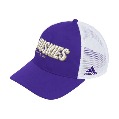 Adidas Originals Adidas Purple Washington Huskies Mascot Block Letter Slouch Trucker Adjustable Hat