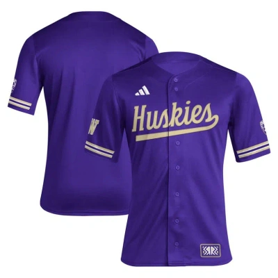 Adidas Originals Adidas Purple Washington Huskies Reverse Retro Replica Baseball Jersey