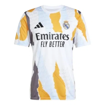 Adidas Originals Adidas Real Madrid 24/25 Pre-match Jersey 'white Yellow' In Multi