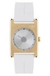 Adidas Originals Adidas Rectangular Dial Silicone Strap Watch, 31mm In White