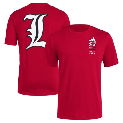 Adidas Originals Adidas Red Louisville Cardinals Reverse Retro Baseball 2 Hit T-shirt