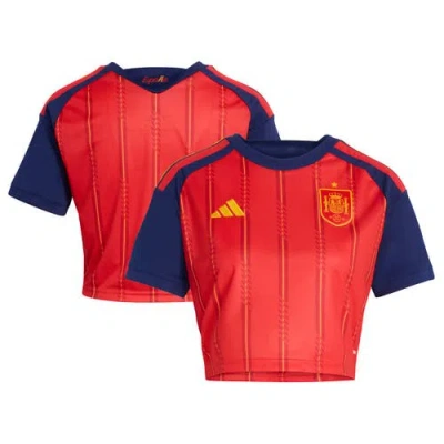 Adidas Originals Adidas  Red Spain National Team Fifa X World Cup 2026 Home Cropped Replica Jersey
