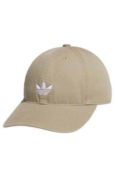 Adidas Originals Adidas Relaxed Trefoil Cotton Baseball Cap In Green