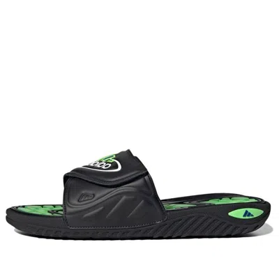 Adidas Originals Adidas Reptossage Slides Cozy Wear-resistant Flat Heel Sports Slippers Unisex Black Green