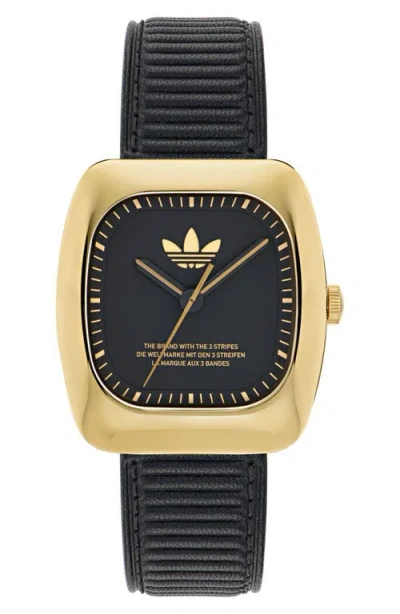 Adidas Originals Adidas Retro Wave One Leather Strap Watch, 37mm In Multi
